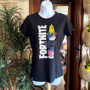 Fortnite Character Stack T-Shirt Women’s S Black Peely Drift Omega Cuddle Leader